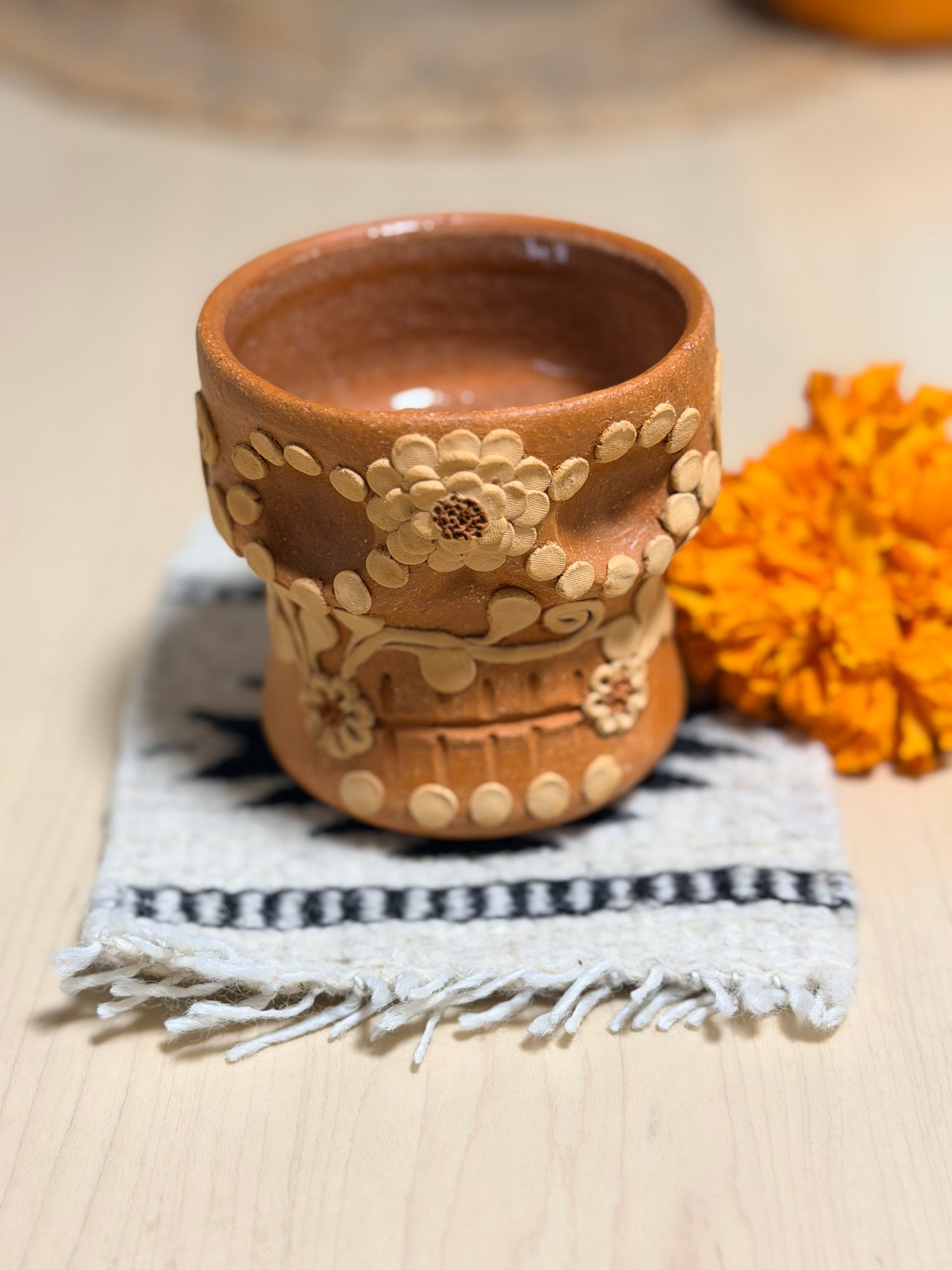 Calavera cup bordado red