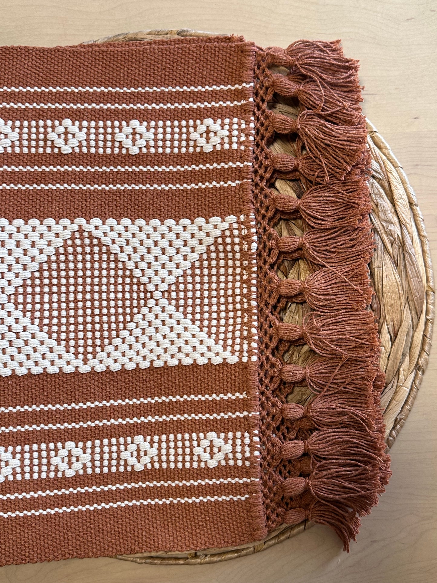 Waist loom placemat (copper)