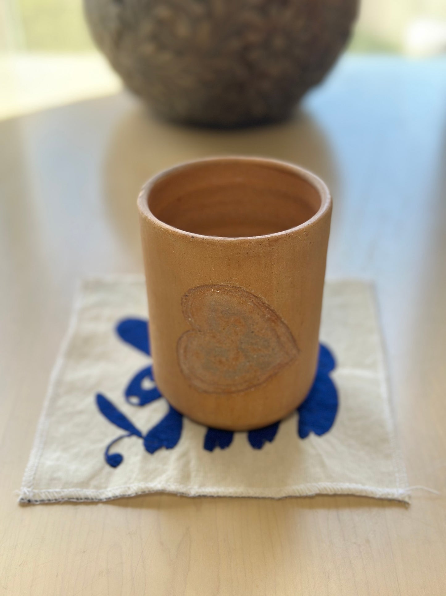 Heart glazed ahumado cup