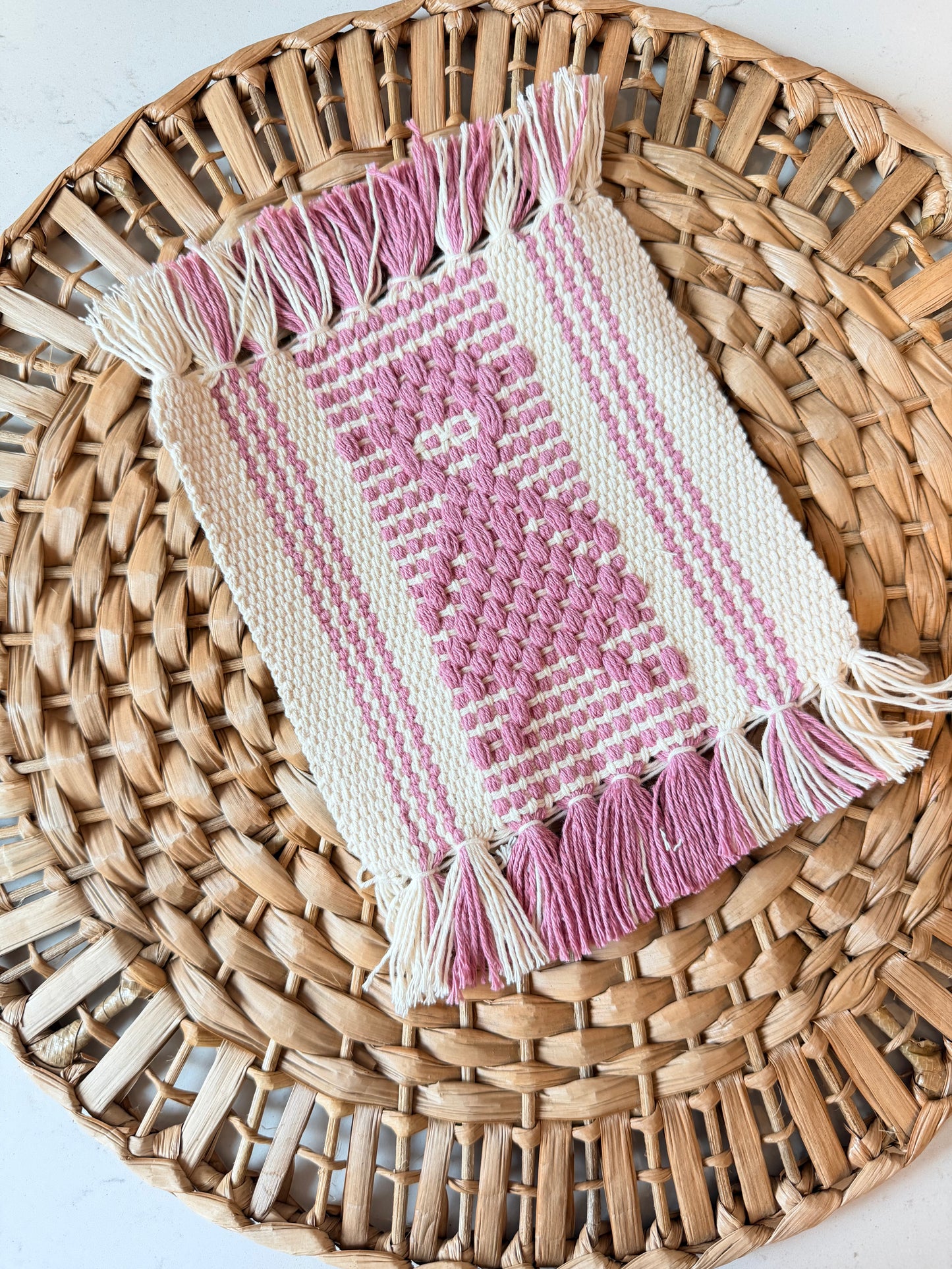 Pink waist loom coaster