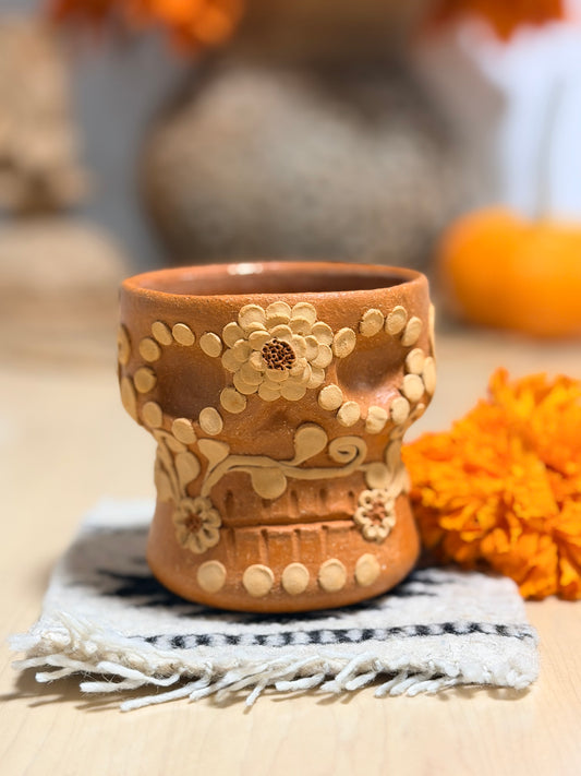 Calavera cup bordado red