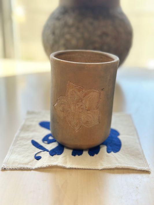 Flower glazed ahumado cup