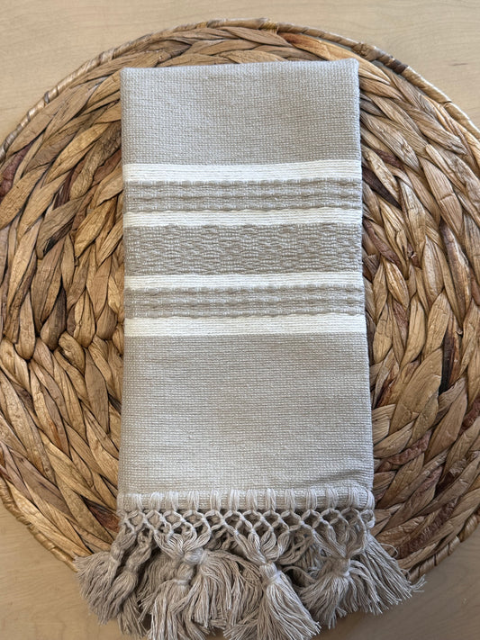 Pedal loom napkin (tan)