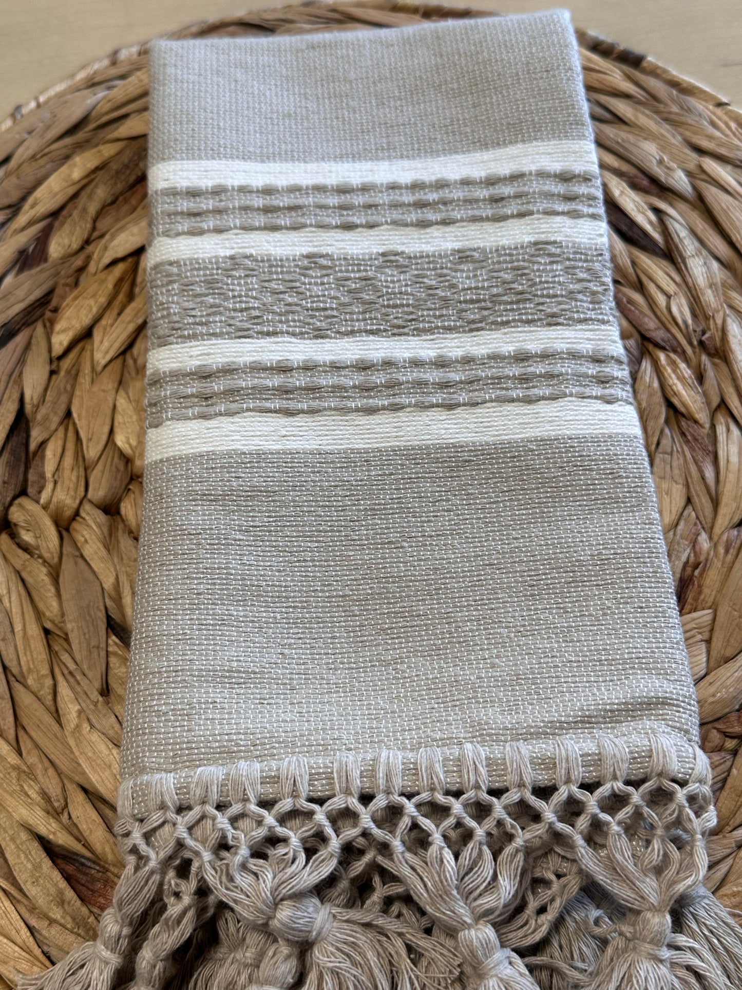 Pedal loom napkin (tan)