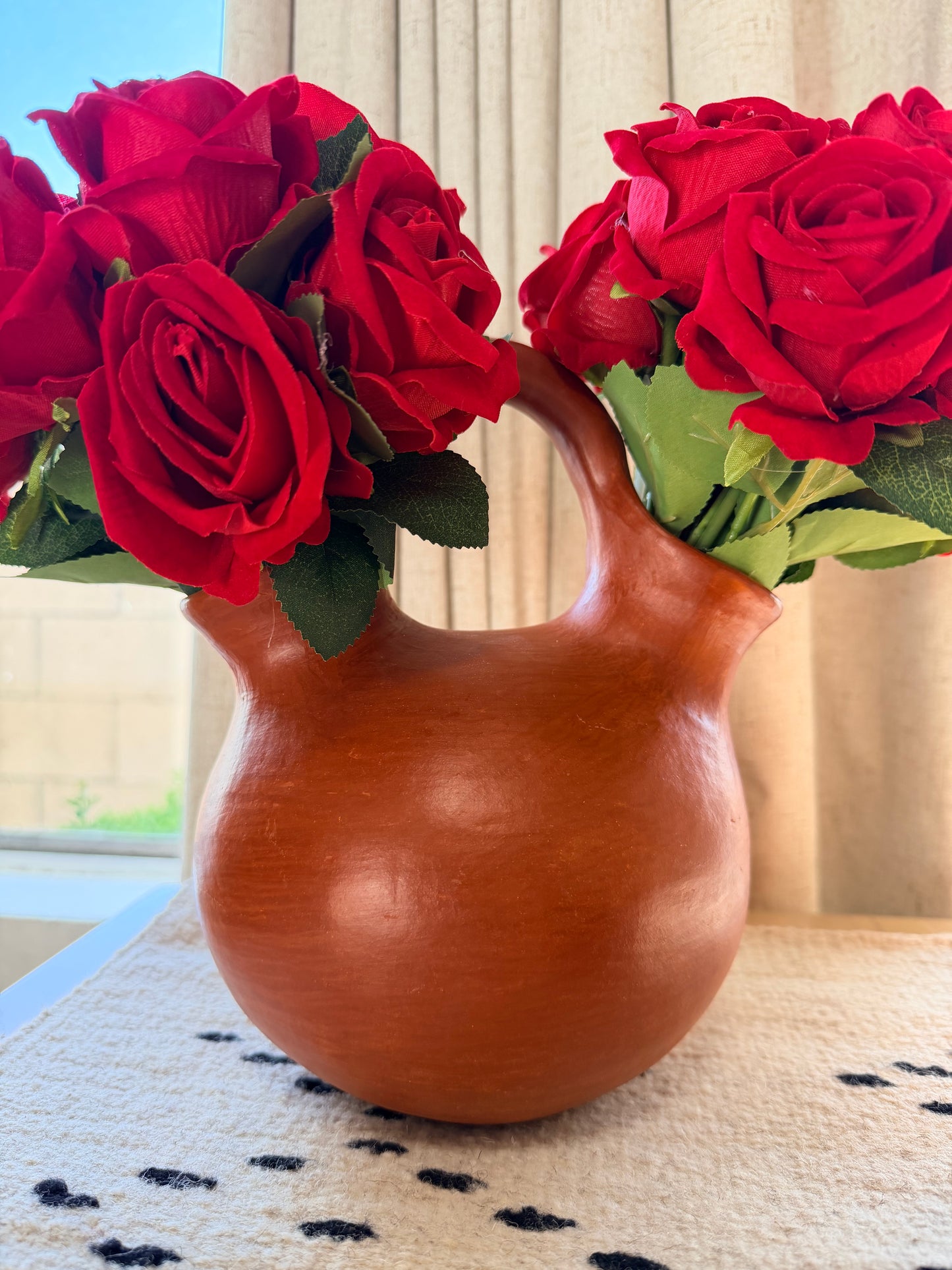 Bario rojo vase (dos bocas)