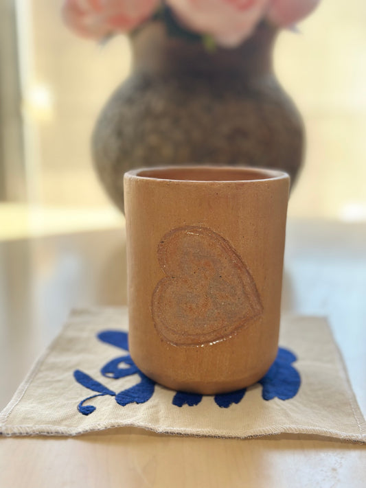 Heart glazed ahumado cup