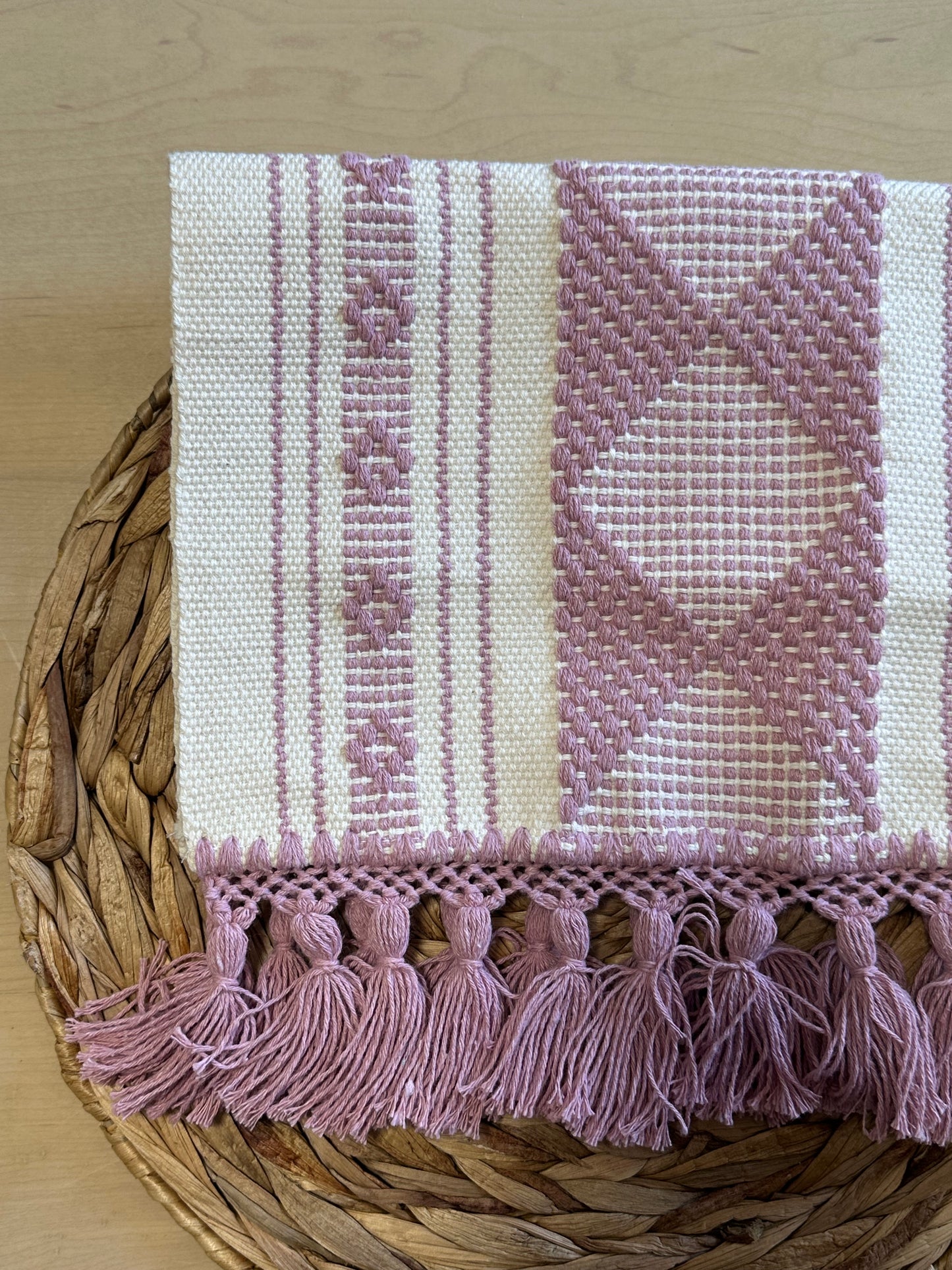 Waist loom placemat (lilac/pink)