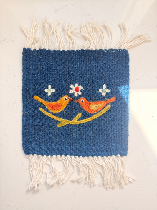 Wool coaster pajaritos