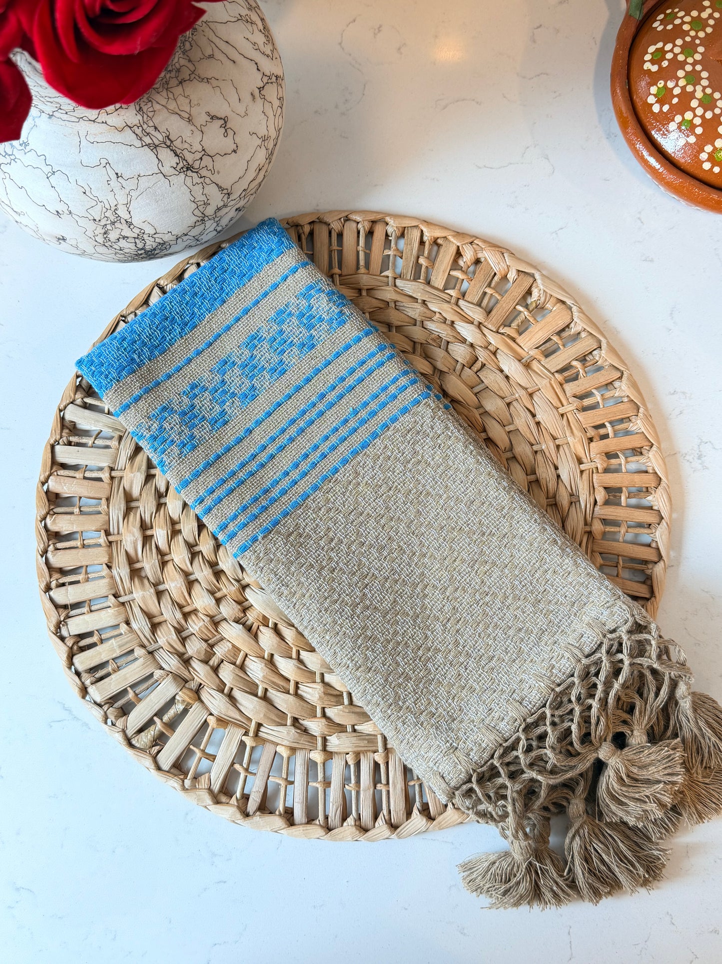 Andrea gold/blue napkin