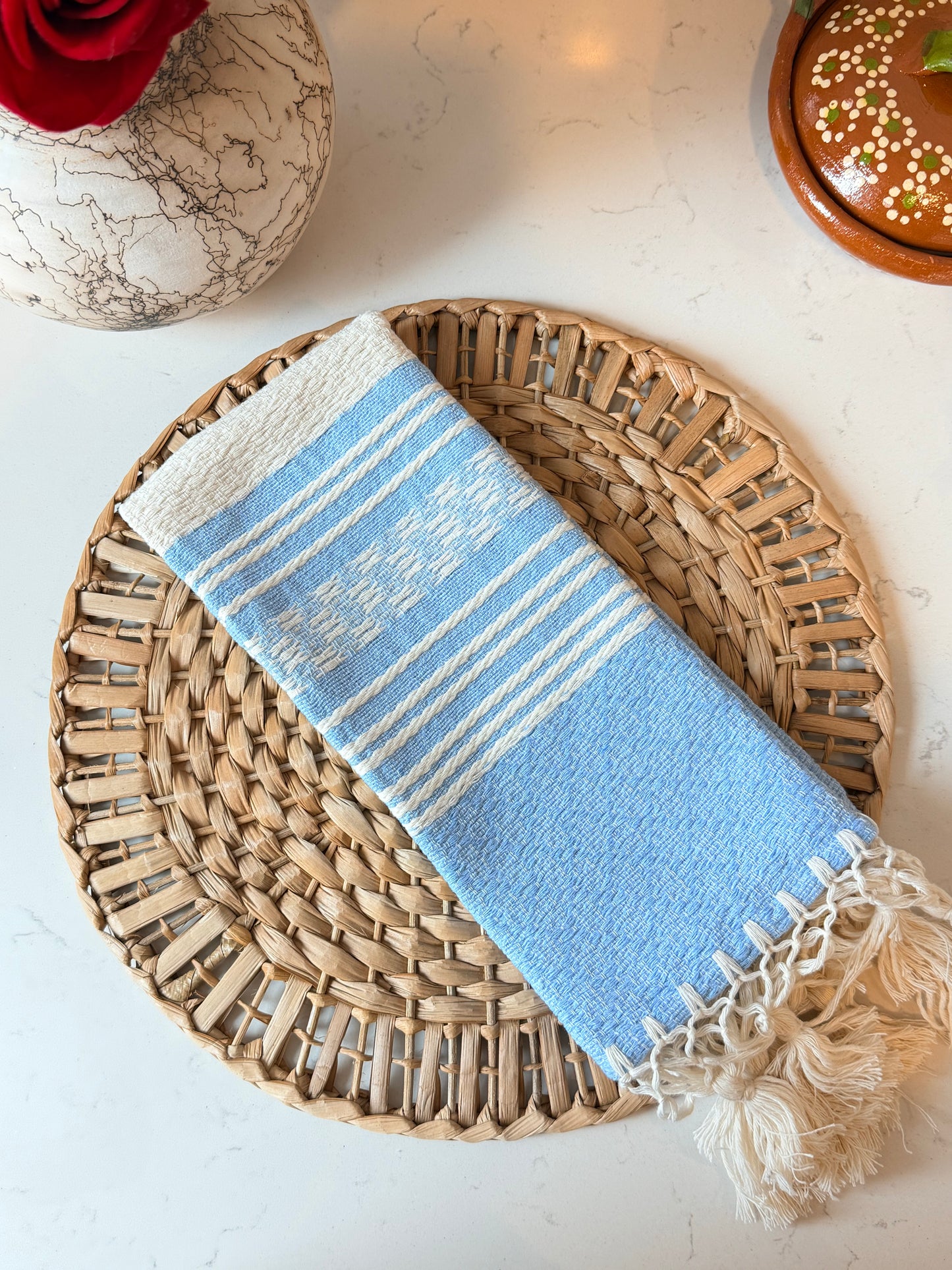 Alex light blue/white napkin