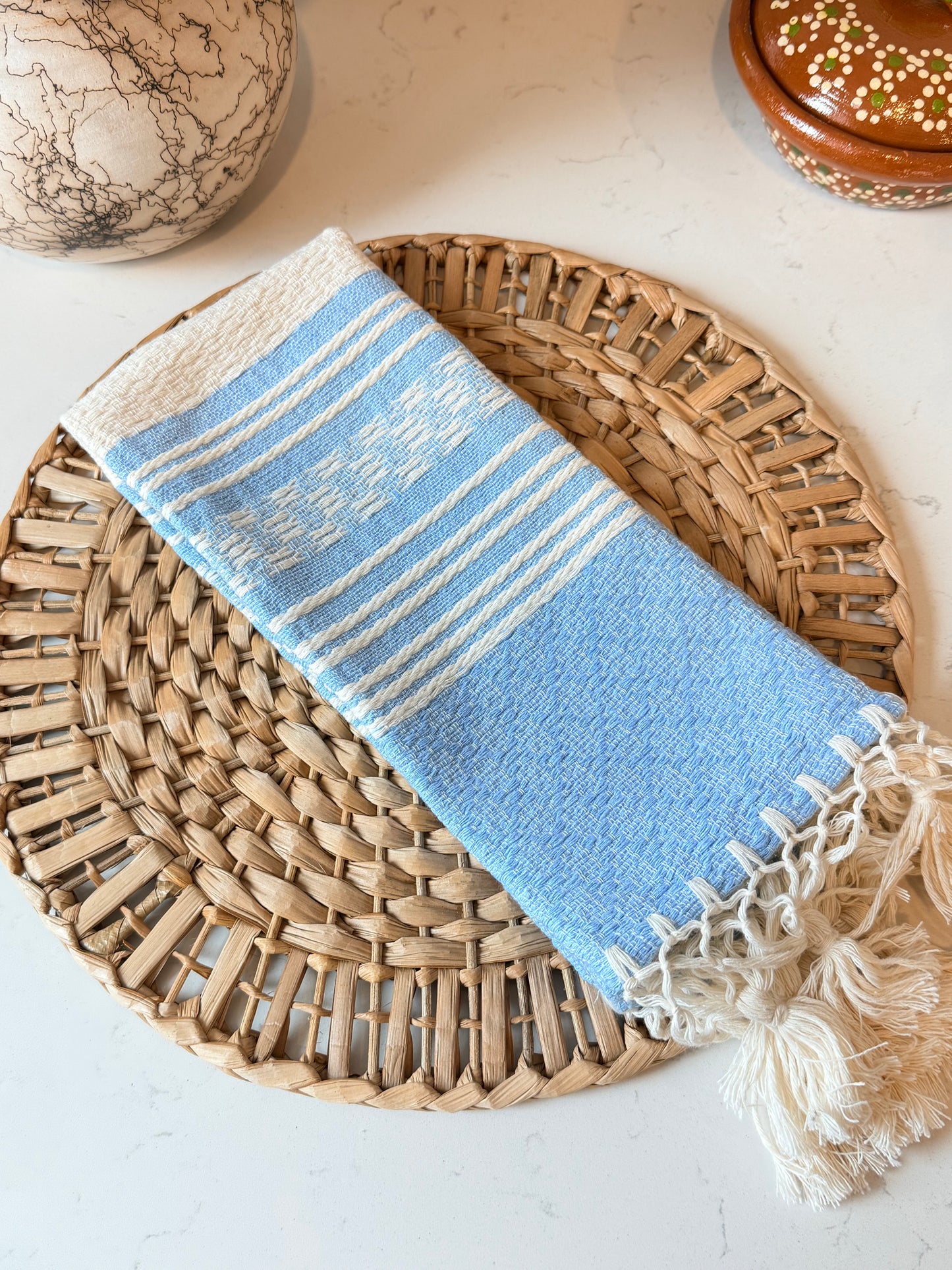 Alex light blue/white napkin