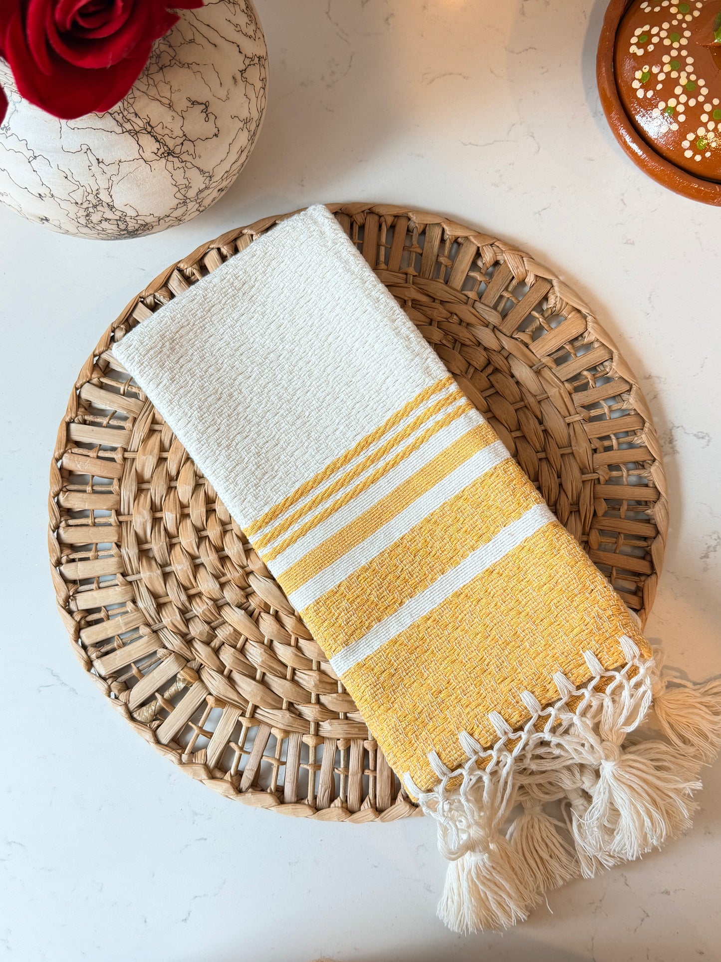 Lulu mustard/white napkin