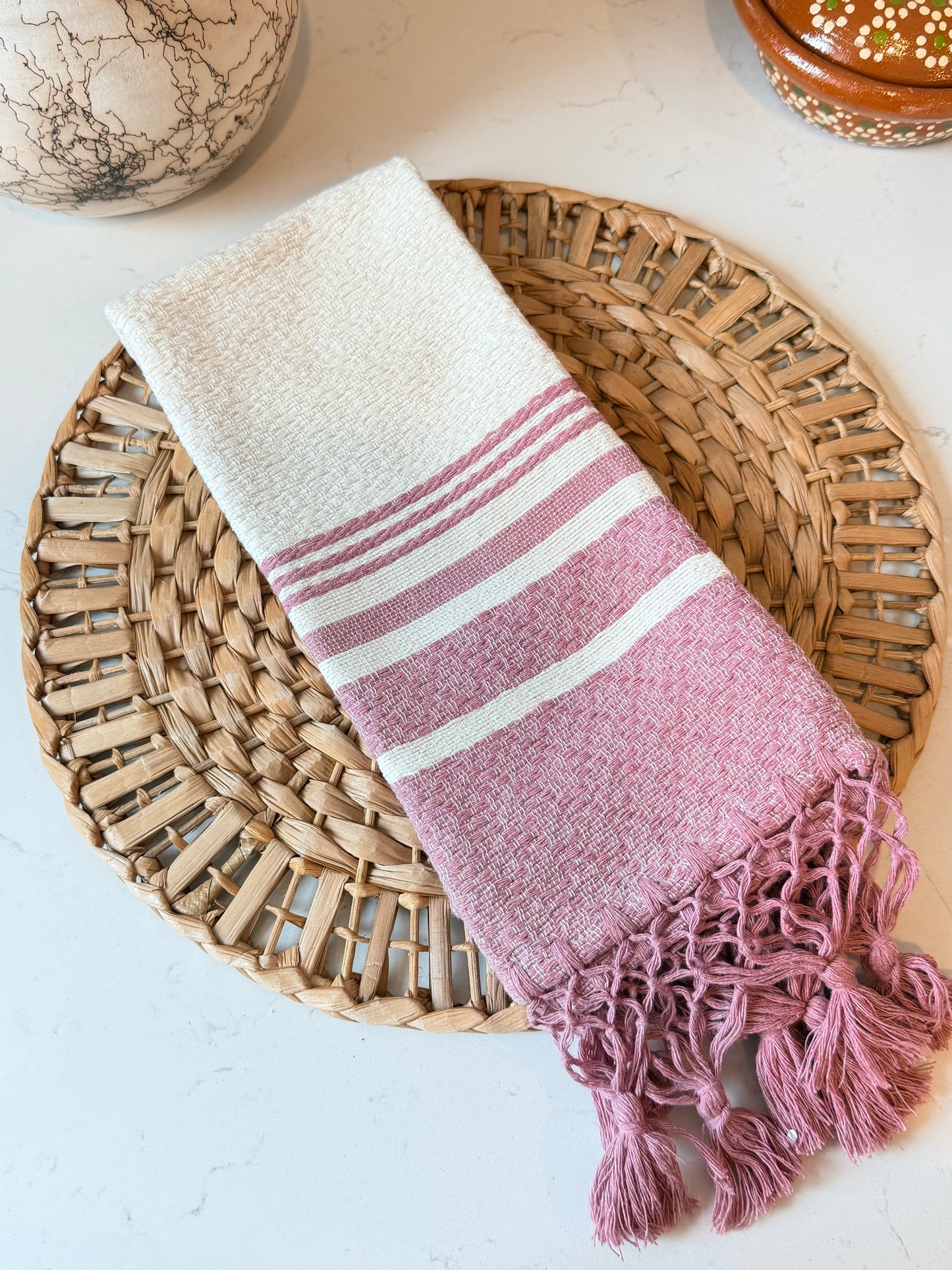 Angelica pink/white napkin