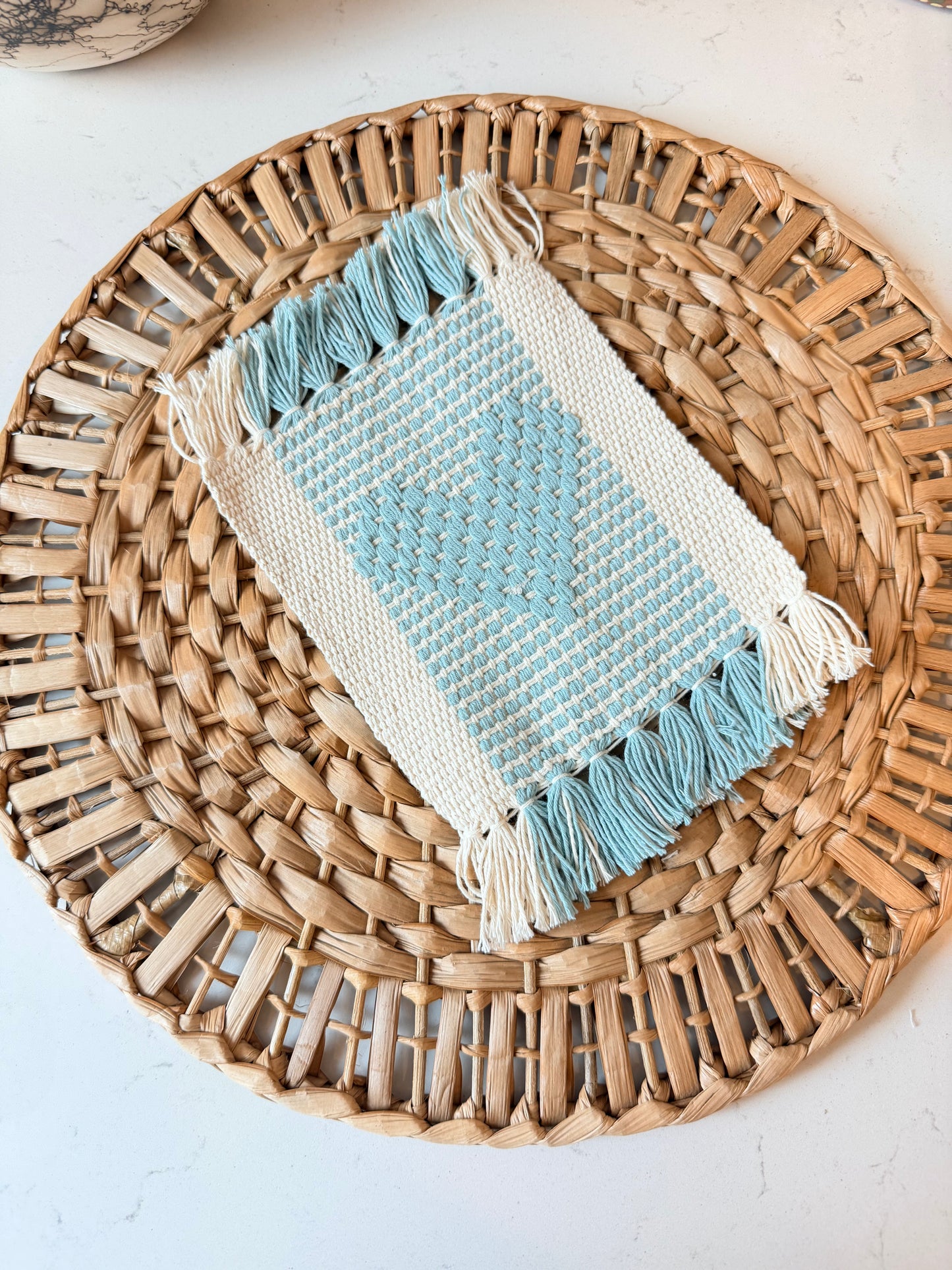Light blue waist loom coaster
